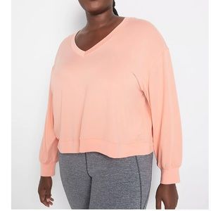 Long Sleeve Mid VNeck W/ Back Detail Recycled Sweatshirt - NWT